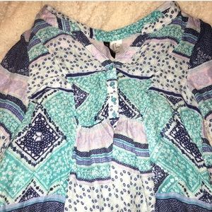 H&M Blue Medley Patterned Blouse